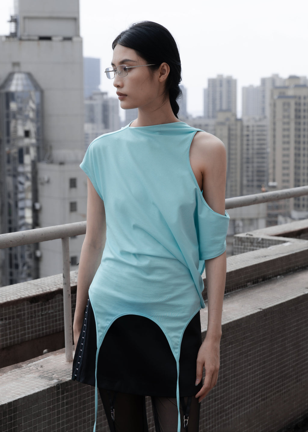 Hooded Short Sleeve | Aqua