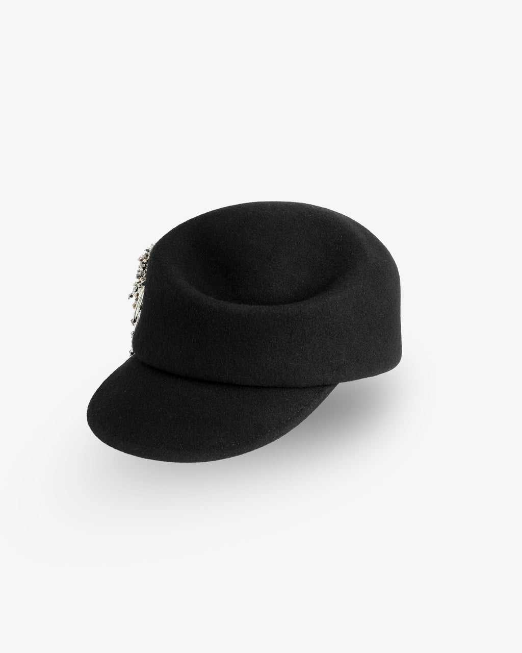 Beaded Fringe Felt Cap | Black
